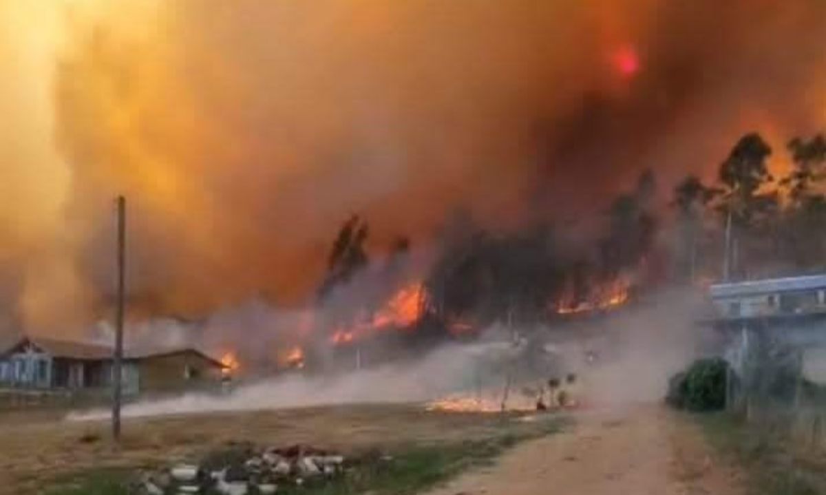 Bomberos de toda la Región de O'Higgins combaten dos grandes incendios en Navidad y La Estrella