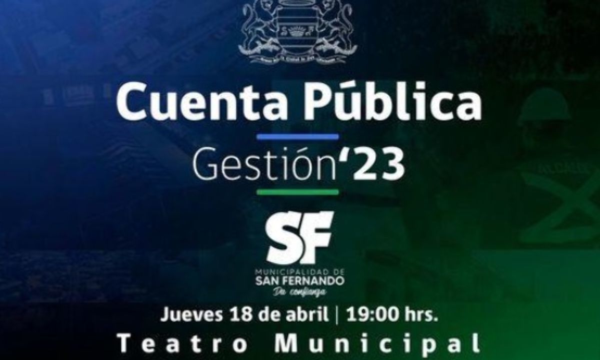 San Fernando: Alcalde Silva Pérez entrega este jueves la Cuenta Pública de Gestión 2023