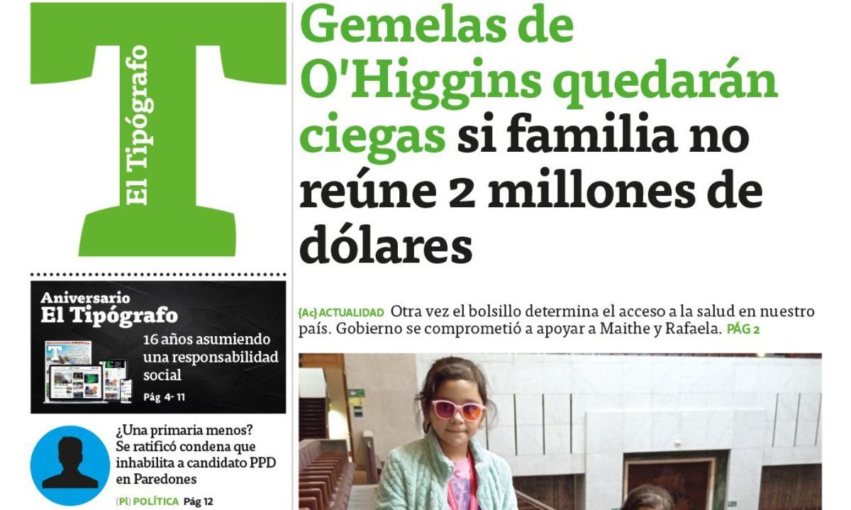 Portada El Tipógrafo: Jueves 30 de mayo de 2024